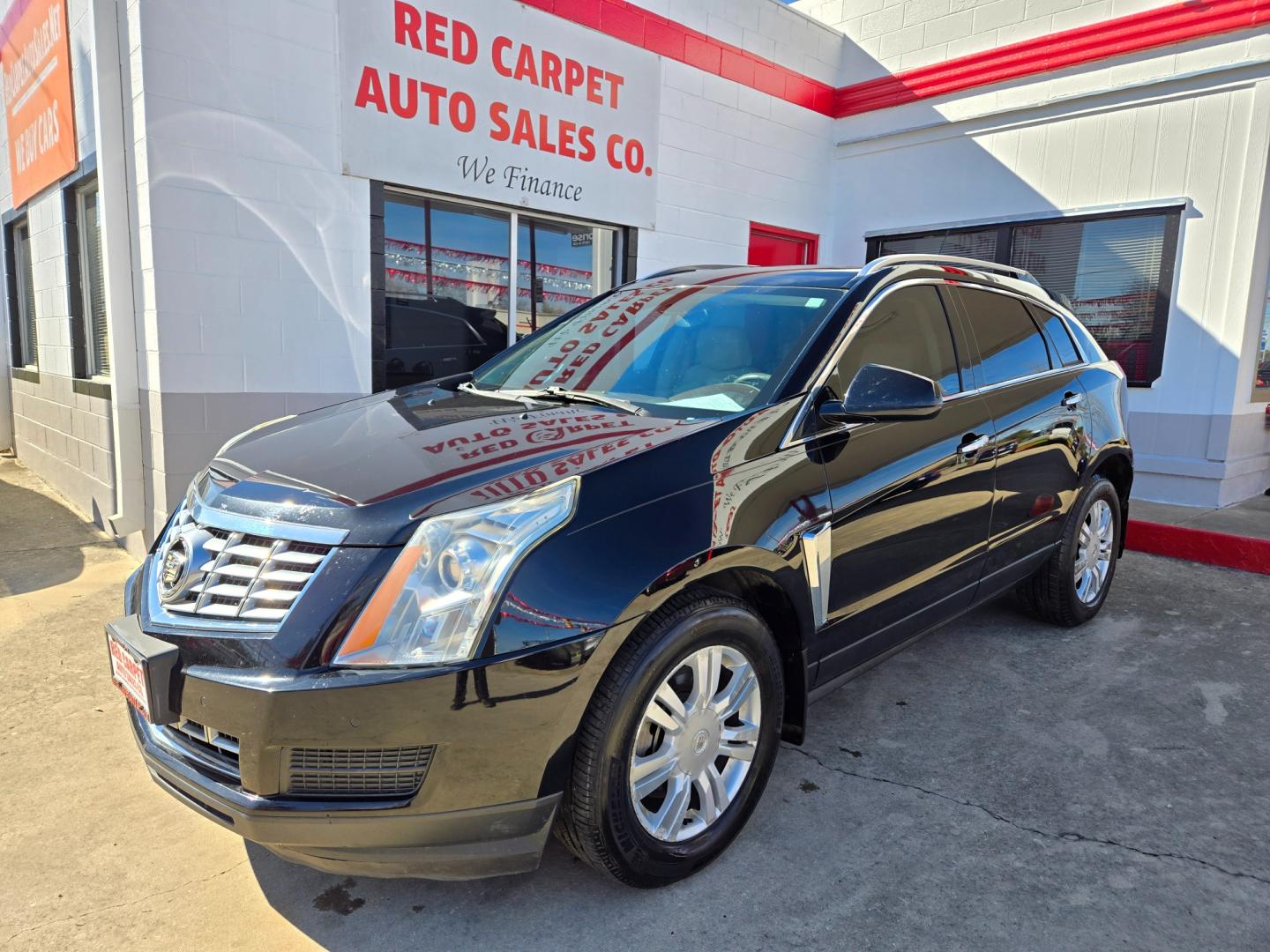 2015 BLACK Cadillac SRX (3GYFNBE37FS) with an 3.6L V6 F DOHC 24V engine, Automatic transmission, located at 503 West Court, Seguin, TX, 78155, (830) 379-3373, 29.568621, -97.969803 - Photo#0